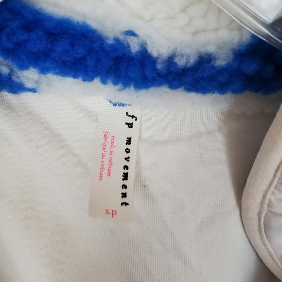 FP free people rocky ridge fleece jacket white blue red - Picture 9 of 11